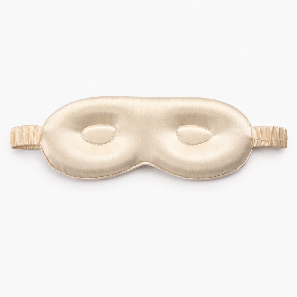 3d Champagne gold eye mask on a white background