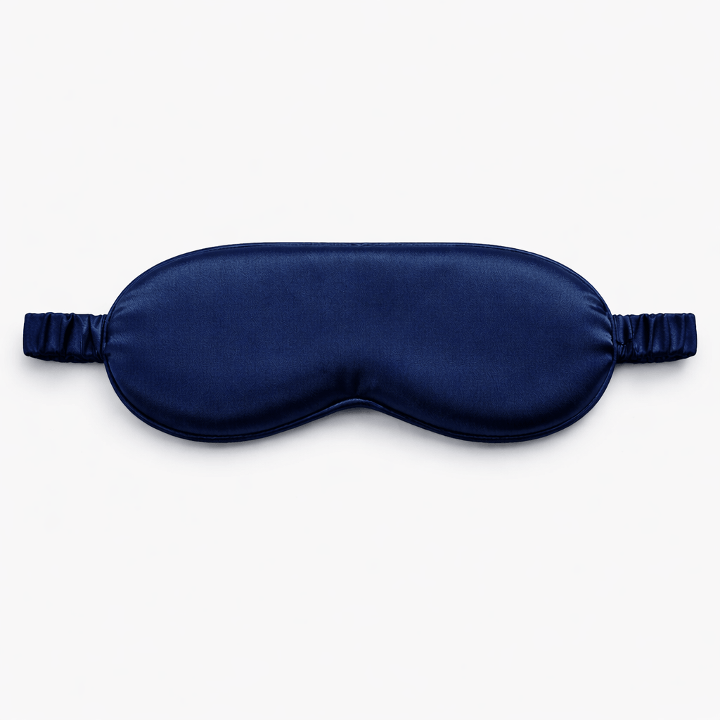 Navy blue silk eye mask