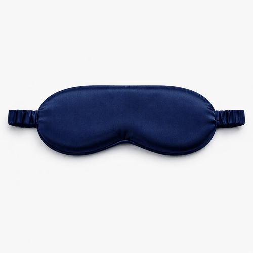 Navy blue silk eye mask
