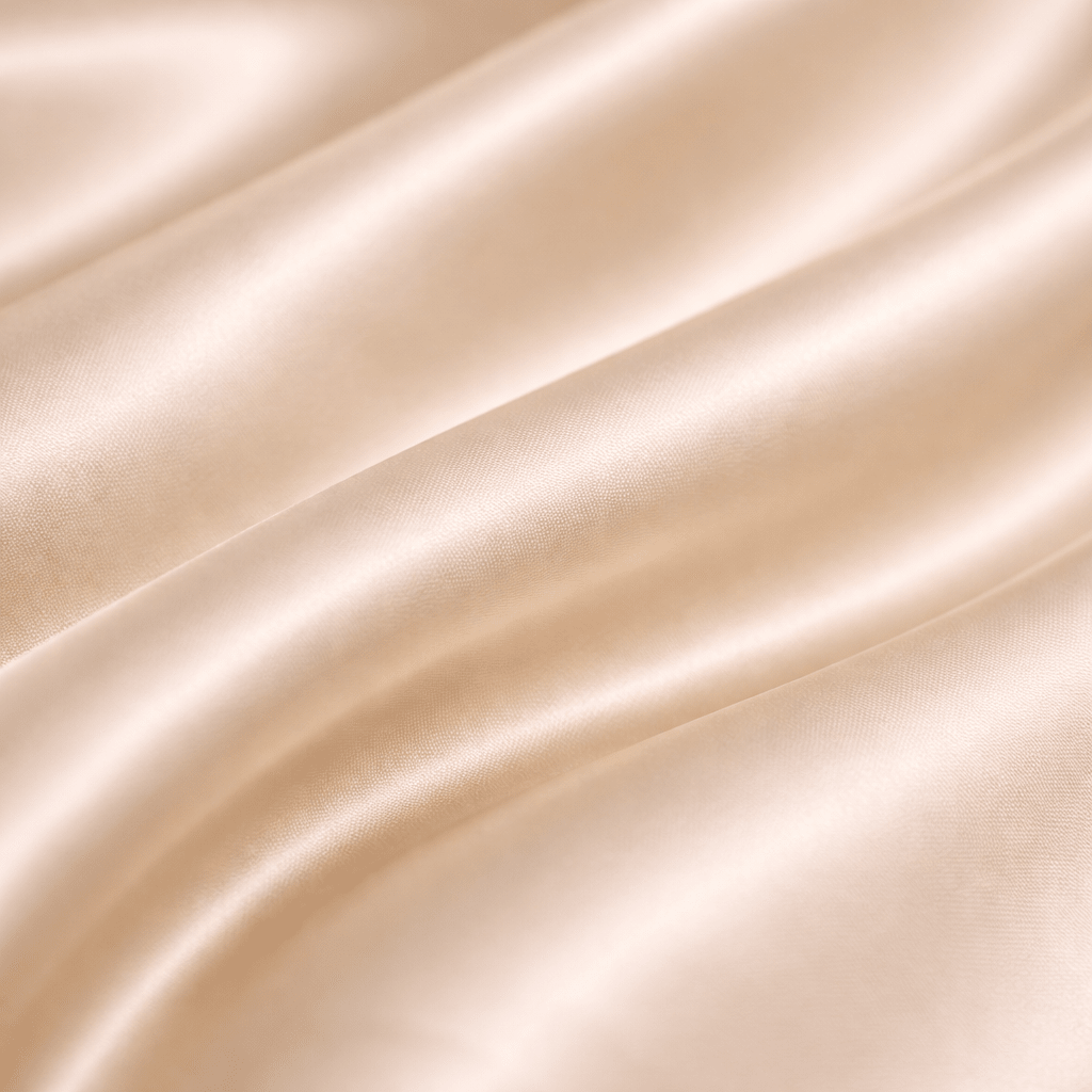 Close-up of gold silk fabric with soft waves