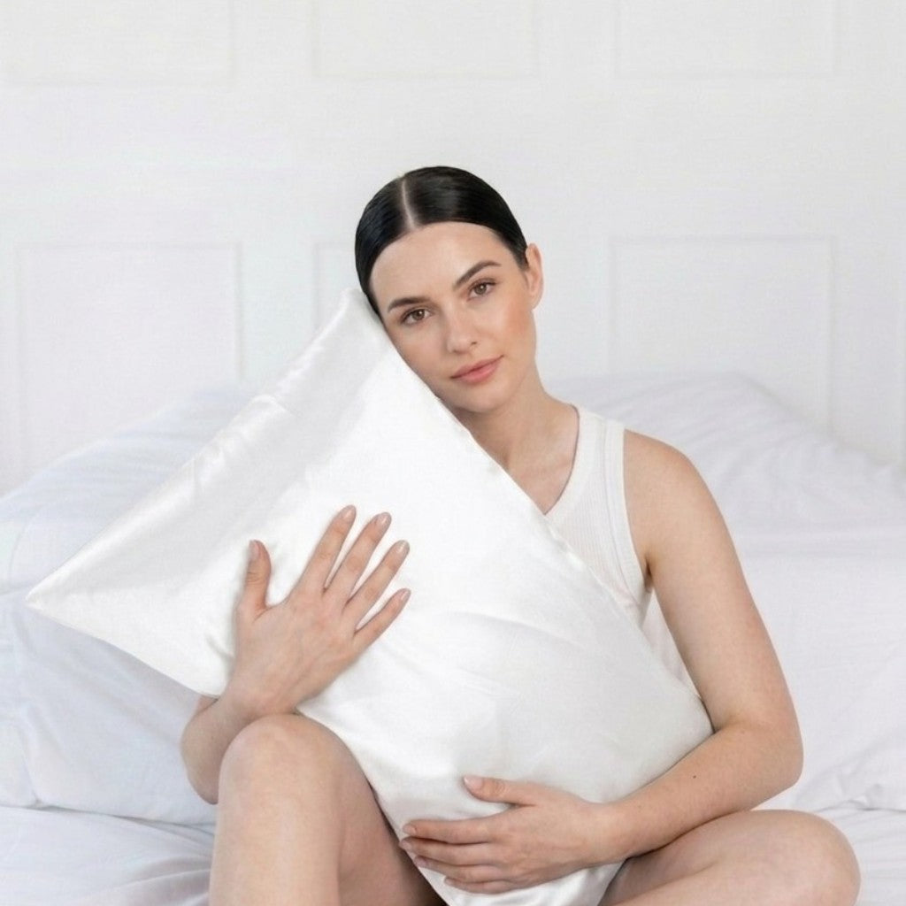 White mulberry silk pillowcase