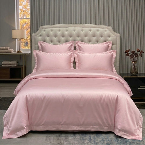 Light pink silk 4-piece bedding set