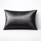 Plant grey silk pillowcase on a white background