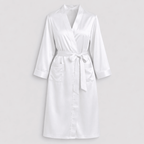 White silk robe on a light gray background