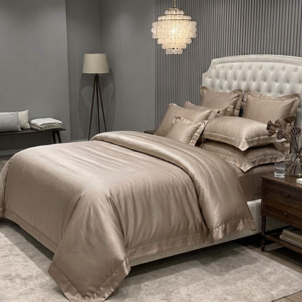 champagne gold mulberry silk 4 piece bedding set