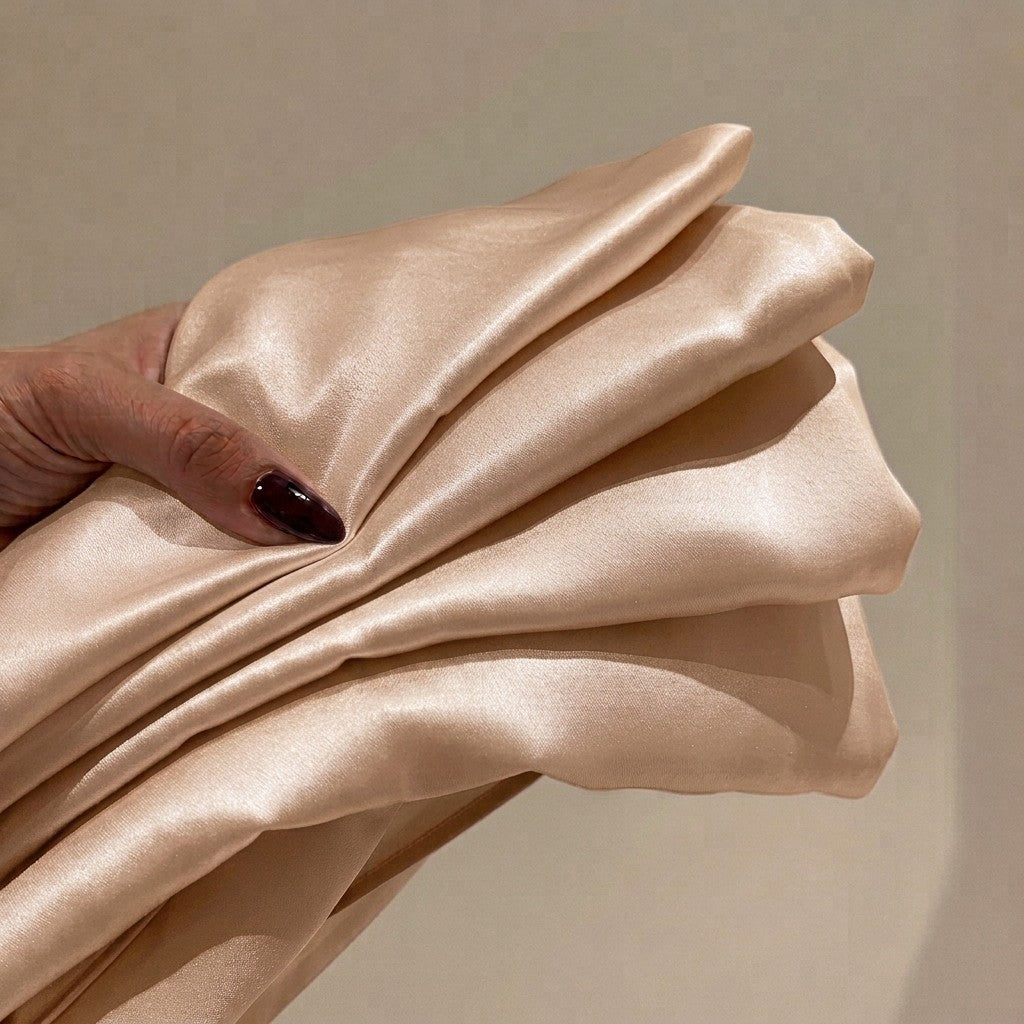 champagne gold mulberry silk pillowcase closeup