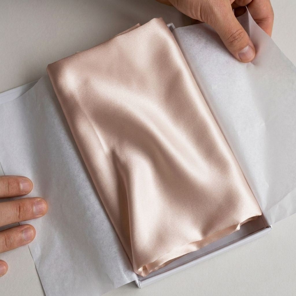 100% mulberry silk pillowcase closeup