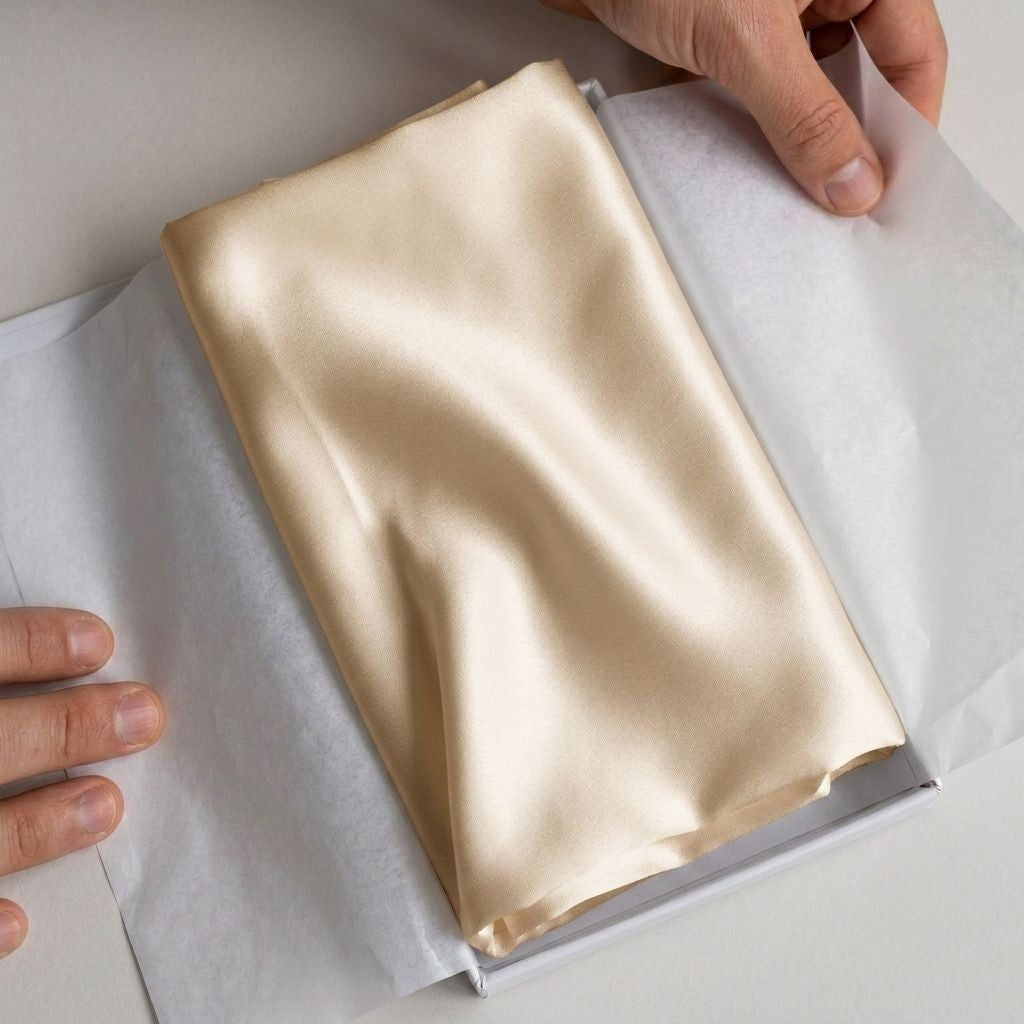 Champagne gold silk pillowcase