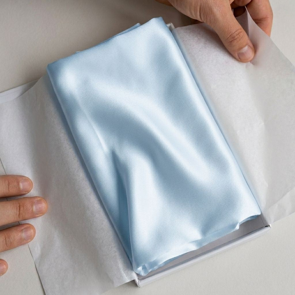 sky blue mulberry silk pillowcase