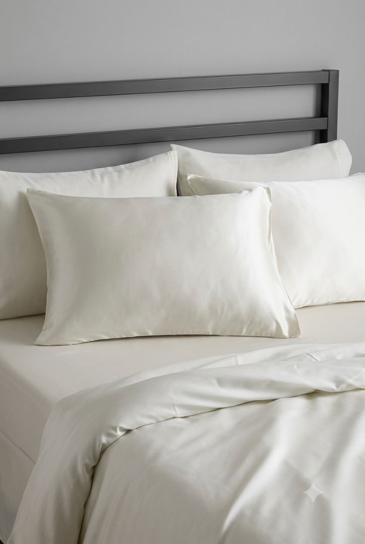 white silk pillowcases