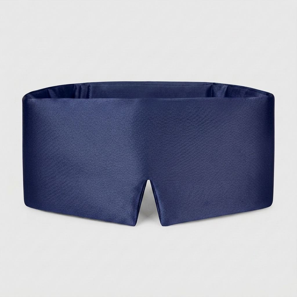 navy blue silk sleep mask
