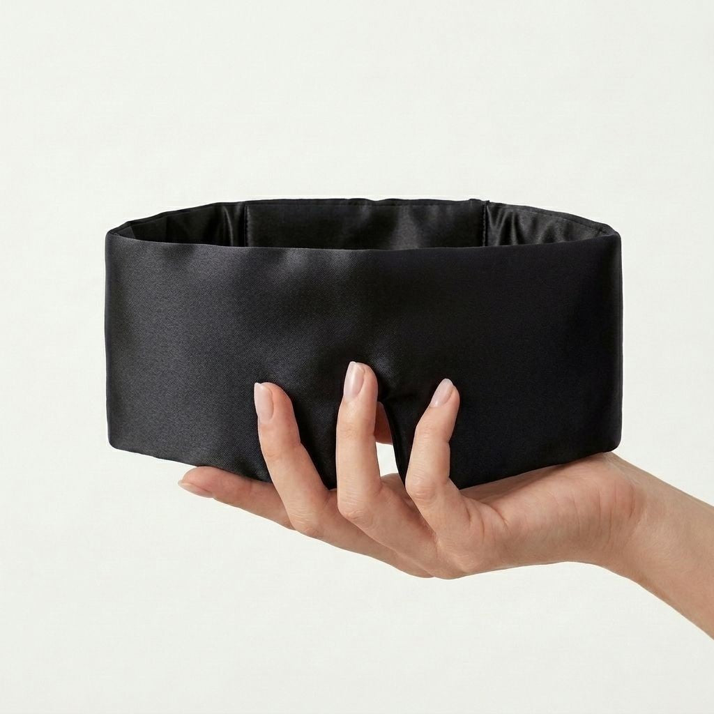 mulberry silk sleep mask in black