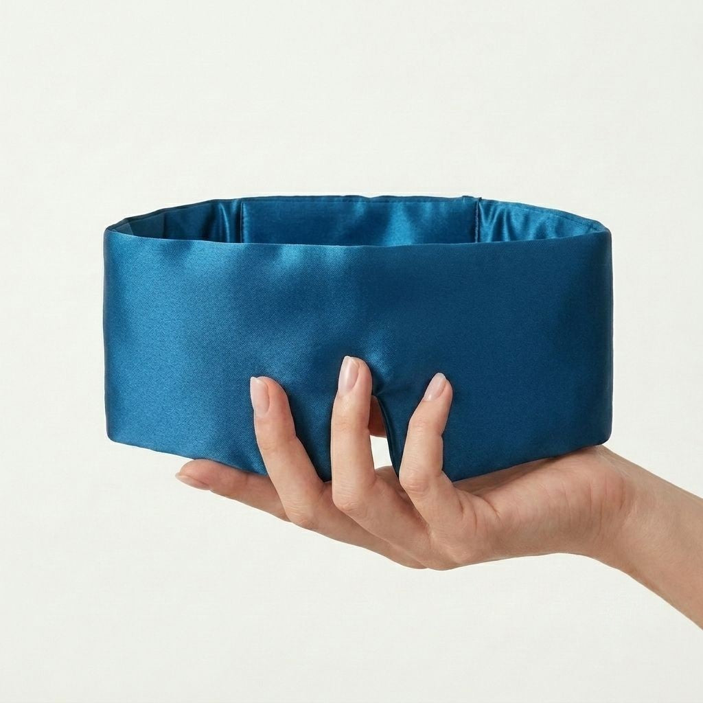 Cyan mulberry silk sleep mask