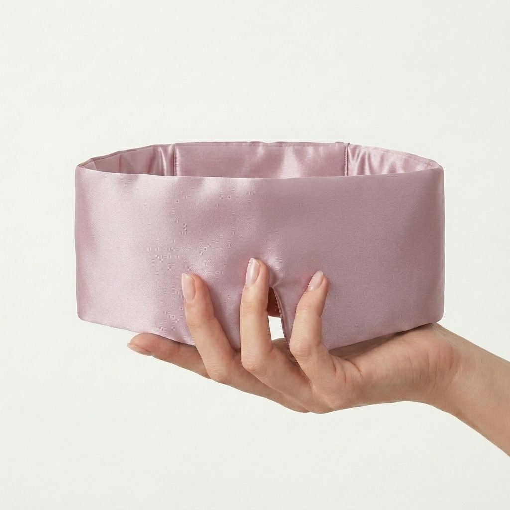 Pink silk sleep mask