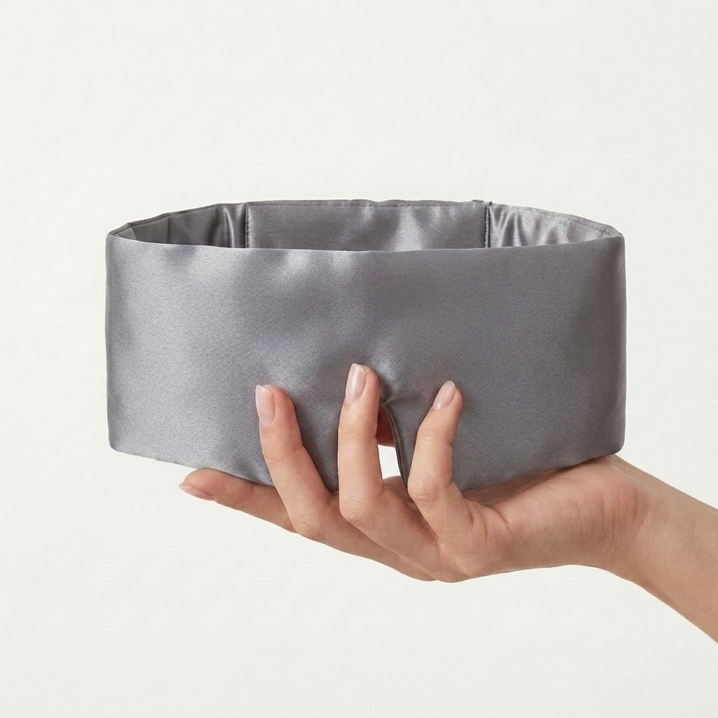 Silver grey silk sleep mask