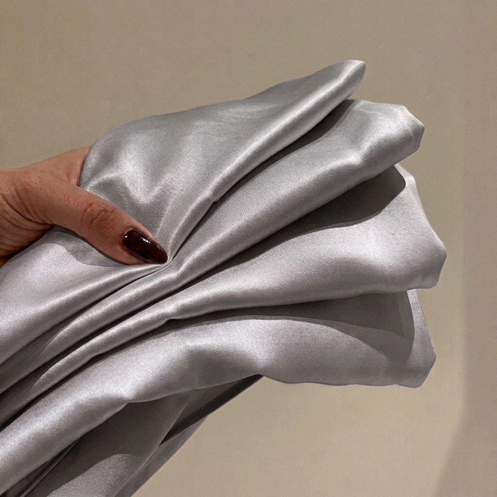 silver silk pillowcase